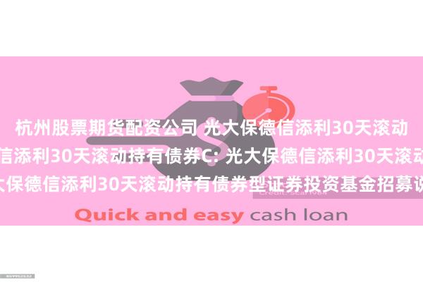 杭州股票期货配资公司 光大保德信添利30天滚动持有债券A,光大保德信添利30天滚动持有债券C: 光大保德信添利30天滚动持有债券型证券投资基金招募说明书